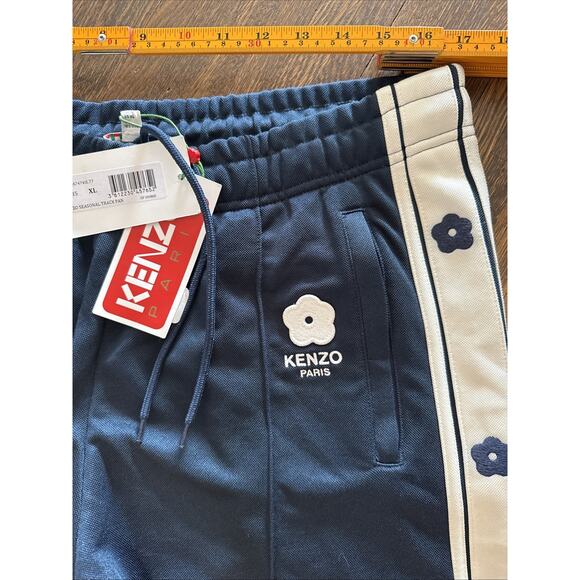 KENZO Seasonal Track Pants Men's XL Midnight Blue Boke Flower Relaxed Fit RT745 - Picture 4 of 10